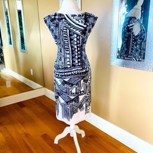 Donna Morgan black and white print dress